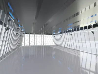Sci-Fi Futuristic Corridor 2 Concept hall Sci Fi Exhibition 3D model