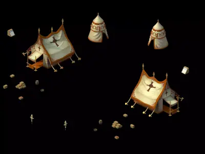 Crusaders - Barracks - Tents 01 3D model