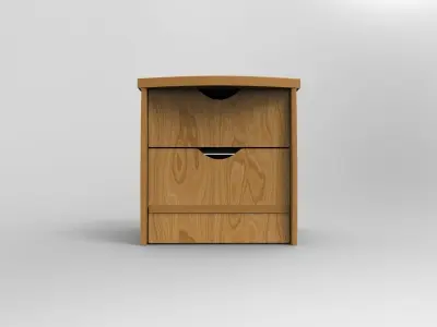 Simple Design Cherry Night Stand 3D model