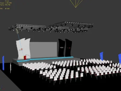 Stage party concert fashion catwalk T station  72 3D model