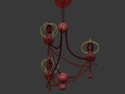 METRO chandelier with beads hanging from it 3D model