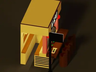 Japanese Tokyo Sushi Bar bento nigiri street food takeaway Low-poly 3D model