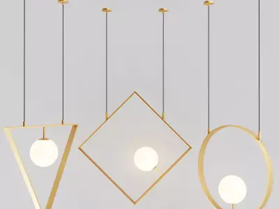 geometric pendant lamp 3D model