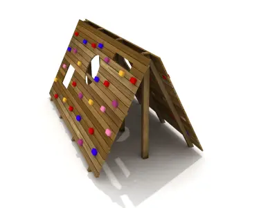 Kids Game Play Equipment 018 Wood Climber Low-poly 3D model