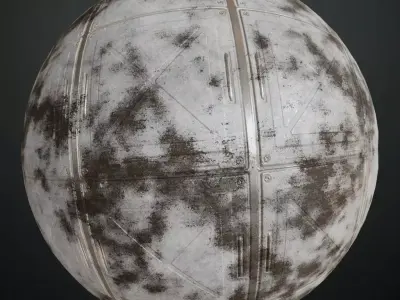 Dirty White Metal Plate PBR Seamless Texture