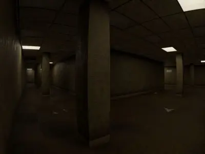 Horror Maze Office Game Environment Low-poly 3D model
