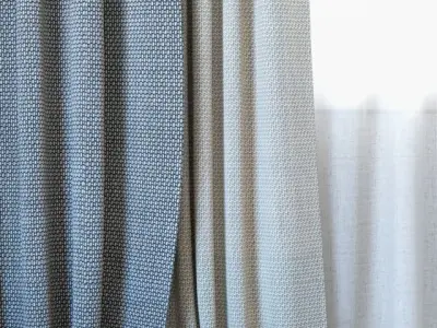 Curtains 90 Curtains with Tulle ROHI Topia 3D model