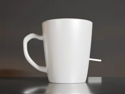 Realistic 3D White Mug Mockup  High-Quality 3D Model Free 3D model
