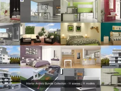 Interior Archviz Bundle Collection - 11 scenes 3D Model Pack