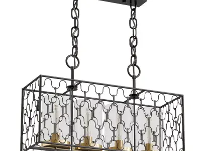 dunkan-2021-04-sp-5 four light chandelier with caged glass sh... 3D model