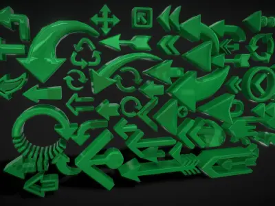Arrow Button Collections Low-poly 3D model