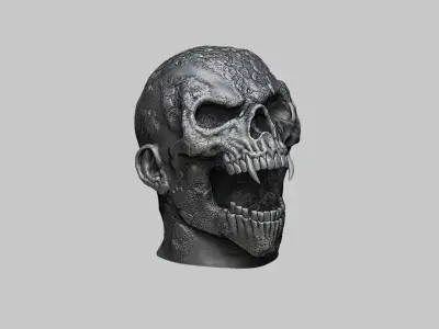 Scream Skull Headphone Stand Cyborg Headset Stand 3D print model