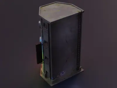 Cyberpunk Building 4 Low-poly 3D model