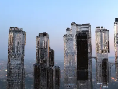 Sci Fi towers 3D model