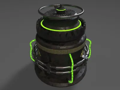 Spacecraft Sci-fi Reactor  Low-poly 3D model