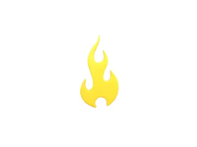 Fire Symbol v9 005 Low-poly 3D model