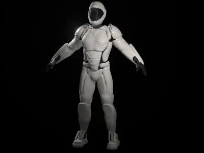 The Cyborg space suit Low-poly 3D model