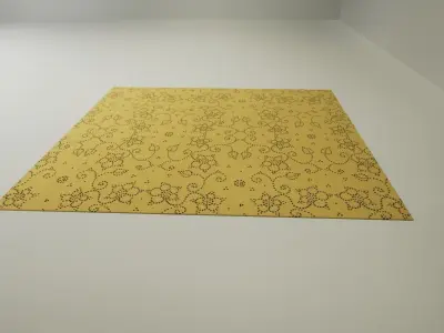 Machine Made Yellow Carpet 3D model 3D model