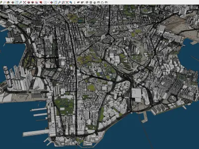 Hong Kong - Kowloon Low-poly 3D model