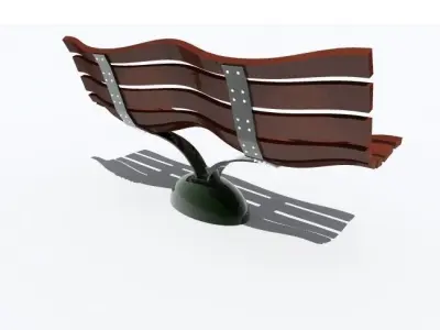 bench wavy 3D model