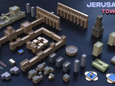 Jerusalem Architecture Pack Low-poly 3D model