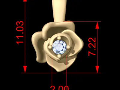 Rose Pendant 3D print model