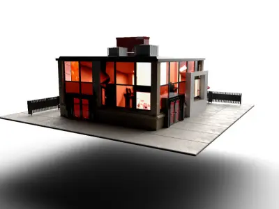 Wends fast food restaurant 3D model