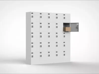 locker with lock 3D model