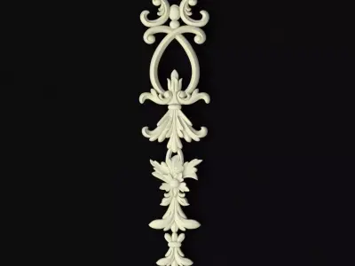 Central decor ornament for furniture 3D model 1099