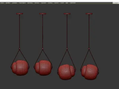 Minimalista LED Pendant Light Low-poly 3D model