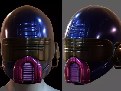 Gas mask helmet 3d model scifi Low-poly  Low-poly 3D model 409