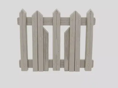 Fantasy Medieval Wooden Barricade for 3D print Low-poly 3D model