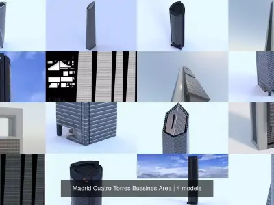 Madrid Cuatro Torres Bussines Area 3D Model Pack