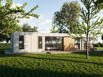 Modern Prefab Tiny House 3D Model SKP OBJ FBX IFC GLB 3D model