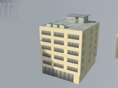 Building Set Low-poly 3D model