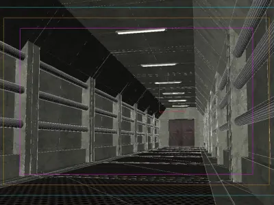 Underground tunnel environment provided in Blender 3D model