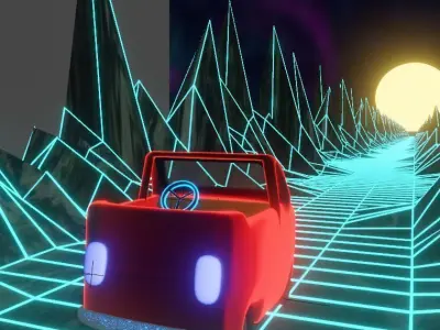 Space mountain Free low-poly 3D model