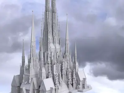 Dark Fantasy Gothic medieval towers 3D 3D model