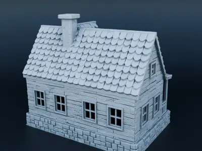 Medieval house 3D print model