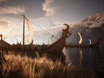 Viking Environment 46 Assets Low-poly 3D model