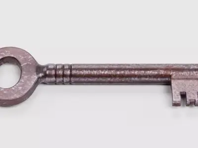 Key V3 - Rusty Hollow Barrel Skeleton Key 3D model