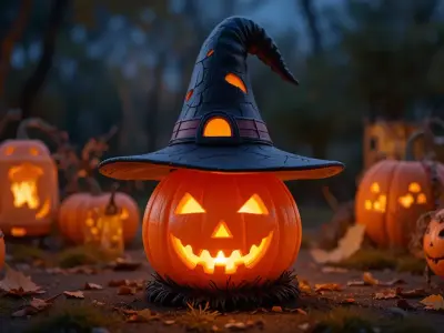 Pumpkin Witch Hat Lantern 3D Print Model Two Model Low And High  3D print model