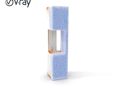 Rusty Concrete Pillar Model Pack with Textured Detail Low-poly 3D model