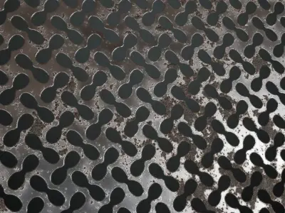 Weathered Organic-Link Metal Grill PBR Seamless Texture