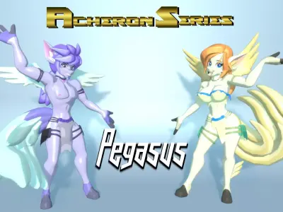 Acheron Pegasus Nude Low-poly 3D model