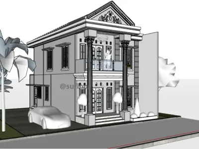 House 12x14m code 403- Sketchup 3D model