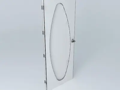 Letter O 3D door very detail with glass lock and hinger Free 3D model