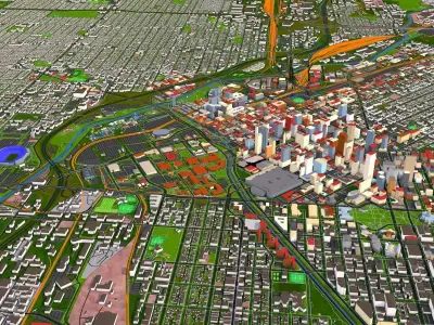Denver City 3d model September 2020 -100 square KM area 3D model