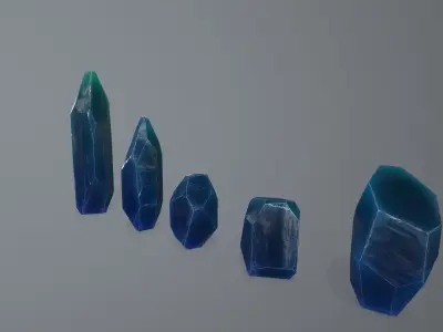 Crystal Set Low-poly 3D model