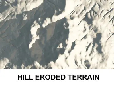 3d Terrain Eroded Hill 3D model
